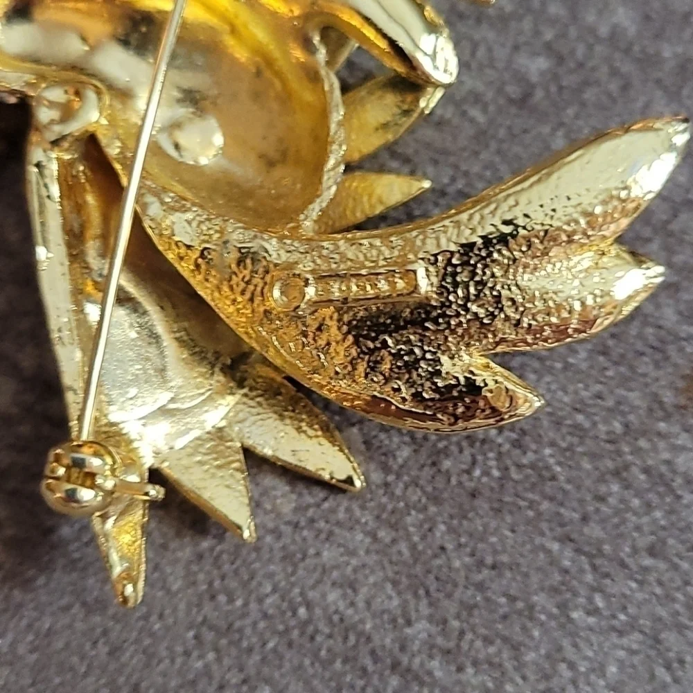 D'Orlan Hummingbird 18k Gold Plated Swarovski Crystal Brooch